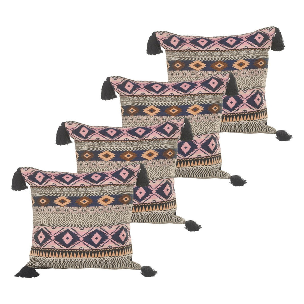 HomeRoots Set of Four 20" Beige Cotton Throw Pillow Covers – Cozy, Stylish, and Versatile Home Décor Essentials 713507