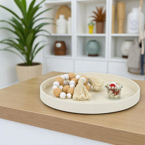 HomeRoots Set of Two Light Brown Faux Wicker Rectangular Trays - Stylish, Durable, and Perfect for Serving! 713548