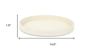 HomeRoots Set of Two Light Brown Faux Wicker Rectangular Trays - Stylish, Durable, and Perfect for Serving! 713548