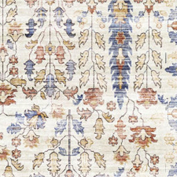 HomeRoots 8' Elegant Floral Medallion Area Rug in Brown, Blue, and Beige – Washable, Non-Slip, Stain-Resistant 8' X 10' 713554