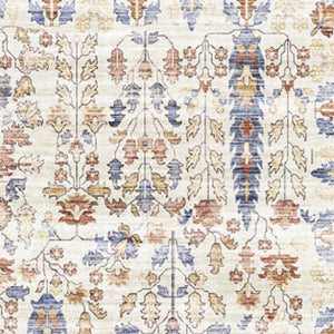 HomeRoots 8' Elegant Floral Medallion Area Rug in Brown, Blue, and Beige – Washable, Non-Slip, Stain-Resistant 9' X 12' 713555