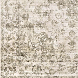 HomeRoots 8' Brown and Beige Floral Medallion Area Rug – Durable, Stain-Resistant, Machine Washable Elegance 8' X 10' 713558