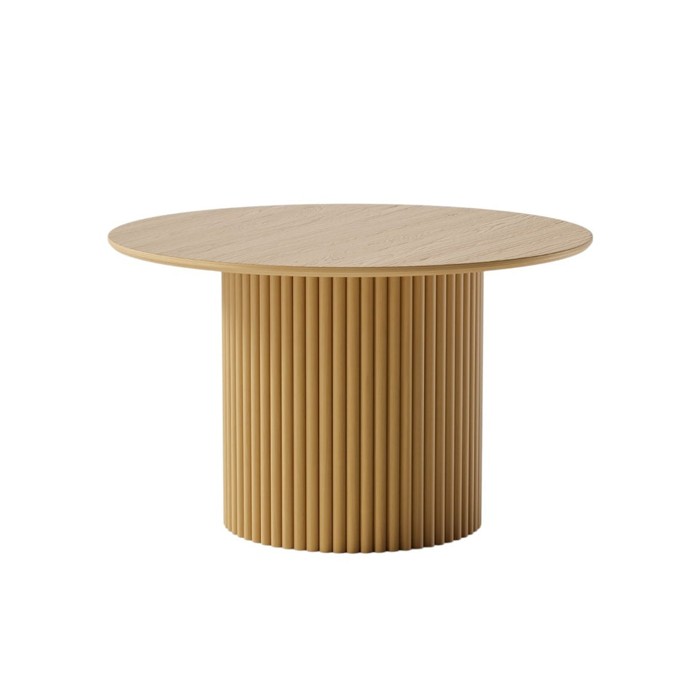 HomeRoots 46" Black Round Dining Table with Pedestal Base - Modern Style, Seats 4-6, Perfect for Any Space! 713565