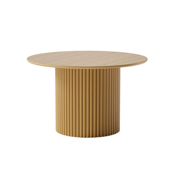 HomeRoots 46" Black Round Dining Table with Pedestal Base - Modern Style, Seats 4-6, Perfect for Any Space! 713565