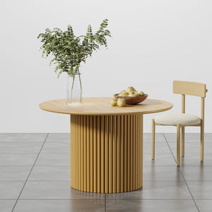 HomeRoots 46" Black Round Dining Table with Pedestal Base - Modern Style, Seats 4-6, Perfect for Any Space! 713565