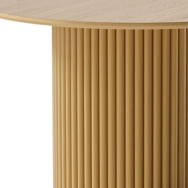 HomeRoots 46" Black Round Dining Table with Pedestal Base - Modern Style, Seats 4-6, Perfect for Any Space! 713565