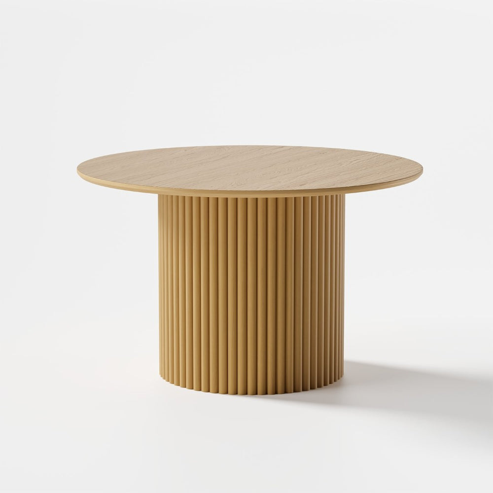 HomeRoots 46" Black Round Dining Table with Pedestal Base - Modern Style, Seats 4-6, Perfect for Any Space! 713565