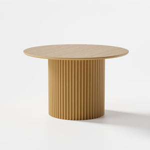HomeRoots 46" Black Round Dining Table with Pedestal Base - Modern Style, Seats 4-6, Perfect for Any Space! 713565