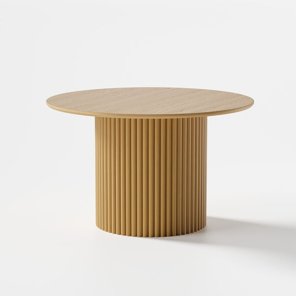 HomeRoots 46" Black Round Dining Table with Pedestal Base - Modern Style, Seats 4-6, Perfect for Any Space! 713565