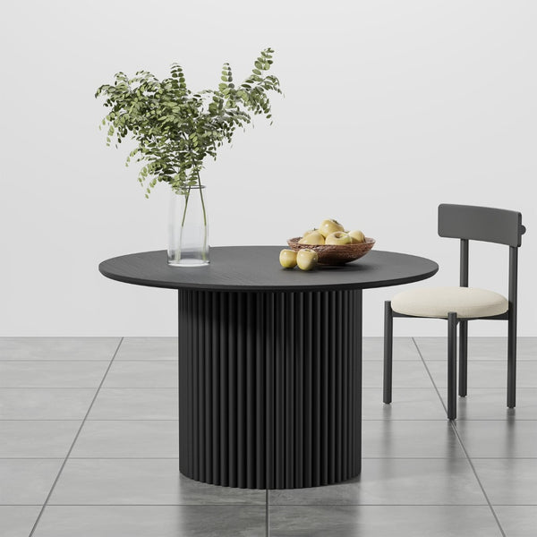 HomeRoots 60" Natural Wood Pedestal Round Dining Table - Stylish, Spacious, and Perfect for Modern Living Spaces! 713566
