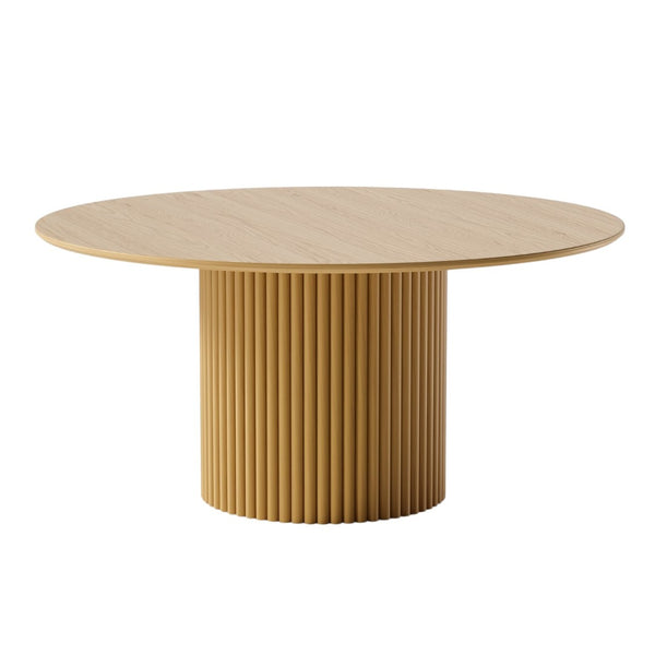 HomeRoots 60" Black Wood Pedestal Dining Table - Stylish Round Top for Modern Homes, Game Nights & More! 713567