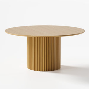 HomeRoots 60" Black Wood Pedestal Dining Table - Stylish Round Top for Modern Homes, Game Nights & More! 713567