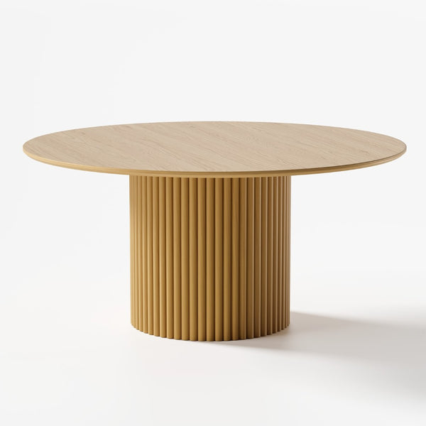 HomeRoots 60" Black Wood Pedestal Dining Table - Stylish Round Top for Modern Homes, Game Nights & More! 713567