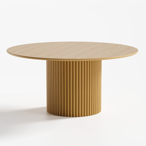 HomeRoots 60" Black Wood Pedestal Dining Table - Stylish Round Top for Modern Homes, Game Nights & More! 713567
