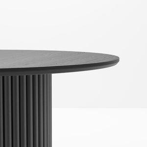 HomeRoots 67" Elegant Black Wood Oval Dining Table with Double Pedestal Base – Perfect for Meals & Workspace 713568