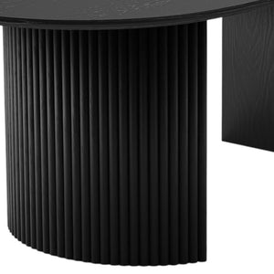 HomeRoots 67" Elegant Natural Wood Double Pedestal Dining Table - Versatile Oval Design for Any Space 713569