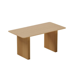 HomeRoots 67" Black Wood Double Pedestal Dining Table - Modern Elegance, Versatile Design for Any Space 713570