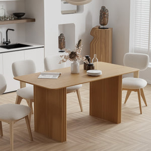 HomeRoots 67" Black Wood Double Pedestal Dining Table - Modern Elegance, Versatile Design for Any Space 713570