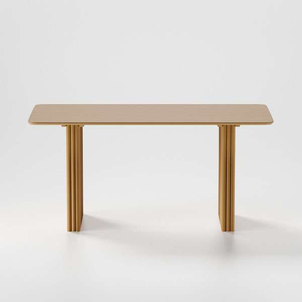 HomeRoots 67" Black Wood Double Pedestal Dining Table - Modern Elegance, Versatile Design for Any Space 713570