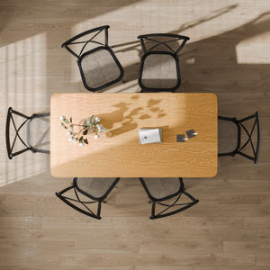 HomeRoots 67" Black Wood Double Pedestal Dining Table - Modern Elegance, Versatile Design for Any Space 713570
