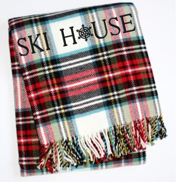 HomeRoots 55" Sage & White Cotton Blend Throw Blanket with Embroidery & Fringe - Perfect for Cozy Lake House Décor 713573