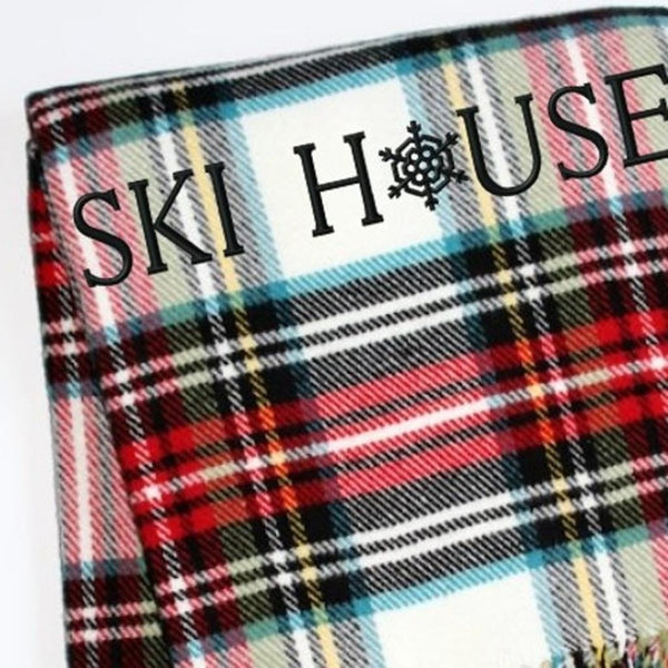 HomeRoots 55" Sage & White Cotton Blend Throw Blanket with Embroidery & Fringe - Perfect for Cozy Lake House Décor 713573