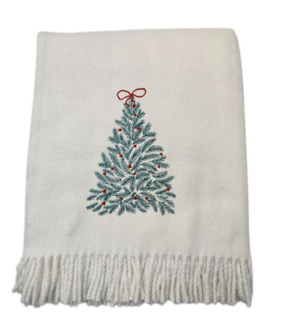 HomeRoots 55" Navy Blue Woven Snowman Throw Blanket - Ultra-Soft Cotton Blend with Fringe for Cozy Comfort 713576