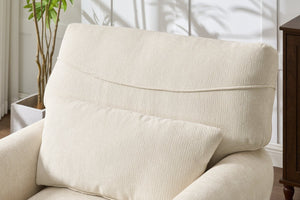 English Elm Modern Chaise Lounge with Plush High-Resilience Cushion and Solid Wood Frame for Durable Comfort White W2120P296384