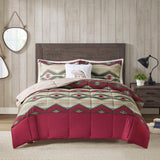 Woolrich Emmet Creek Southwest Down Alternative Comforter Set with Throw Pillow WR10-3861 Red