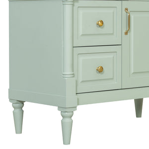 English Elm 36" Freestanding Bathroom Vanity With Stylish Ceramic Basin, Smart Storage & Elegant Green Finish N725P356064F