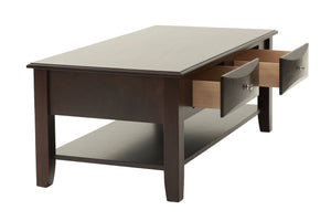 English Elm Espresso Ogumi Veneer 3pc Occasional Table Set - Modern Coffee & End Tables with Drawers, Open Shelf Antique Black,Espresso 28 L x 10 W x 51 H B011S01997