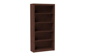 English Elm Olinda Modern 5-Shelf Tall Bookcase — Contemporary Open Shelving for Living Room, Office Storage Walnut Brown B365P398313