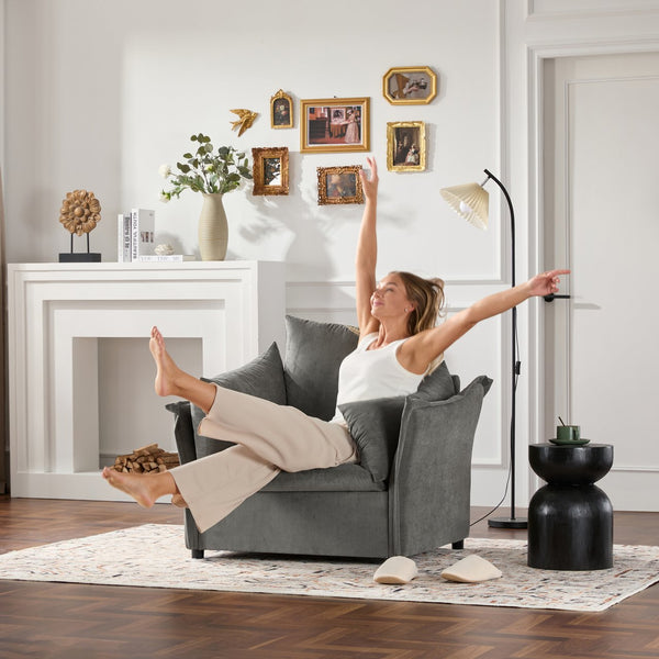 English Elm Modern Chenille Oversized Armchair - Plush Accent Chair For Living Room, Bedroom, Or Study Comfort W2997P236309