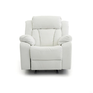 English Elm Elegant PU Recliner Chair with Padded Arms and Compact 41"H x 38"W x 37"D Comfort for Small Spaces White 26 L x 39 W x 30 H B078108394