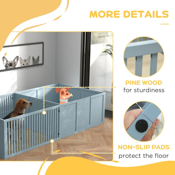 English Elm Pawhut Whelping Box For Dogs - Safe, Spacious Puppy Pen With Ventilation & Removable Doors, Gray W2225P217620-GIGA
