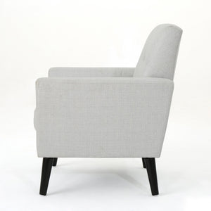 English Elm Christopher Knight Home® - CLUB Vintage-Inspired Fabric Club Chair with Nailhead Trim & Scroll Arms, Birch Legs, Contemporary Comfort LIGHT GREY 31.5 L x 27.75 W x 18.5 H 60848.00LGRY