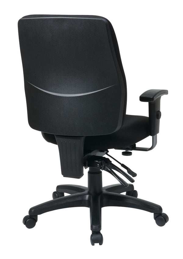 OSP Home Furnishings High Back Ergonomic Office Chair with Lumbar Support Plush Seat and Greenguard Certified Build 33347-30