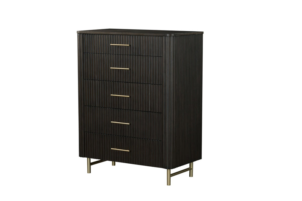 English Elm Clayten Five Drawer Espresso Chest Dovetail Build for Bedroom Storage B2756P506234