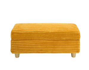 English Elm Orange Corduroy Single Sofa with Ottoman Storage, Built-In Armrest Compartments, Removable Pillow Covers W1658S00140