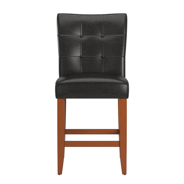 Homelegance Tufted Counter Stool Pair Hardwood Frame Cherry Finish Kitchen Bar Seating 714-24