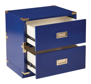 OSP Home Furnishings Wellington 2-Drawer Cabinet Lapis Blue
