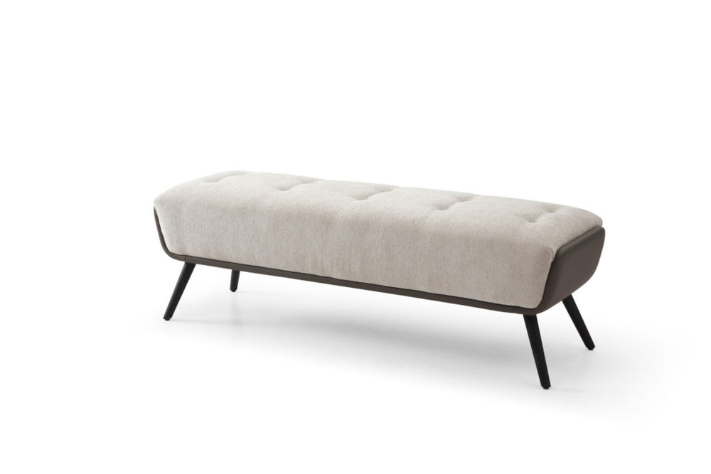 HomeRoots 63" Gray Faux Leather Bench with Metal Legs – Stylish, Durable Seating for Bedroom or Entryway Decor 714183