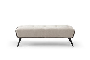 HomeRoots 63" Gray Faux Leather Bench with Metal Legs – Stylish, Durable Seating for Bedroom or Entryway Decor 714183
