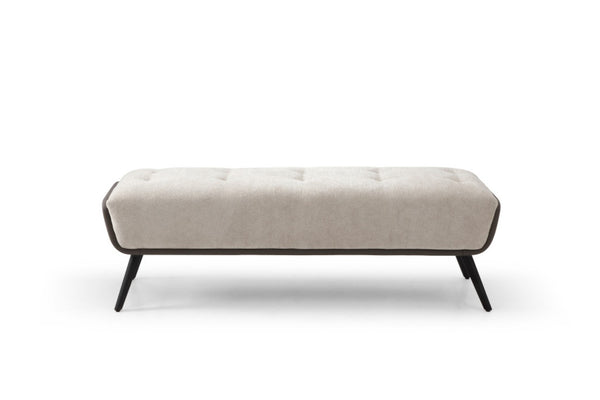 HomeRoots 63" Gray Faux Leather Bench with Metal Legs – Stylish, Durable Seating for Bedroom or Entryway Decor 714183