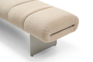 HomeRoots 58" Stylish Taupe Boucle Upholstered Bench with Wood Frame - Versatile Seating for Any Space! 714185