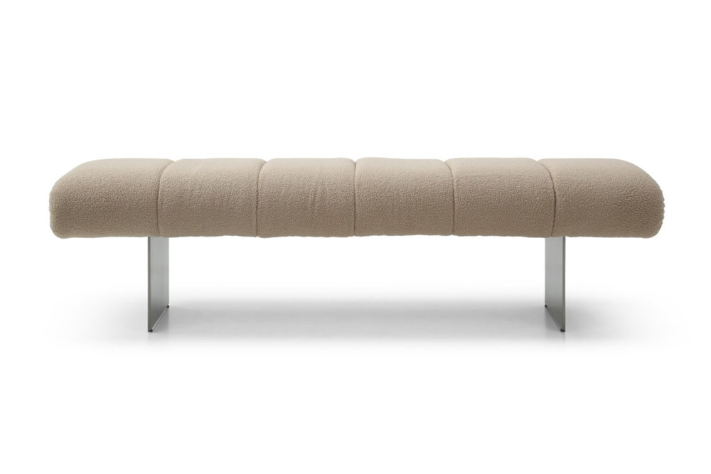 HomeRoots 58" Stylish Taupe Boucle Upholstered Bench with Wood Frame - Versatile Seating for Any Space! 714185