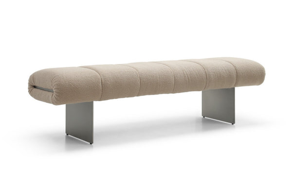 HomeRoots 58" Stylish Taupe Boucle Upholstered Bench with Wood Frame - Versatile Seating for Any Space! 714185
