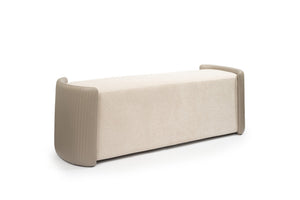 HomeRoots 59" Stylish Boucle Upholstered Bench with Brown Wood Frame - Perfect for Bedroom or Entryway Seating 714186
