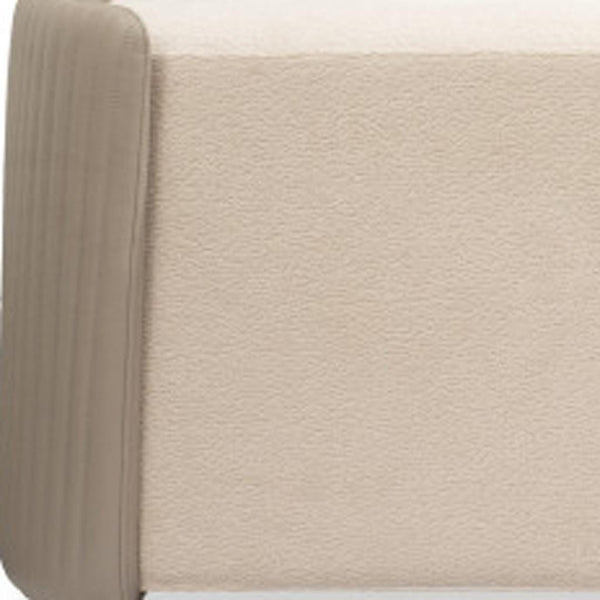 HomeRoots 59" Stylish Boucle Upholstered Bench with Brown Wood Frame - Perfect for Bedroom or Entryway Seating 714186