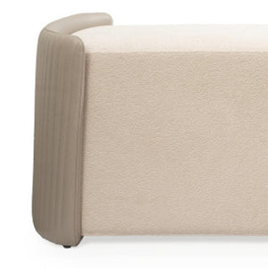 HomeRoots 59" Stylish Boucle Upholstered Bench with Brown Wood Frame - Perfect for Bedroom or Entryway Seating 714186